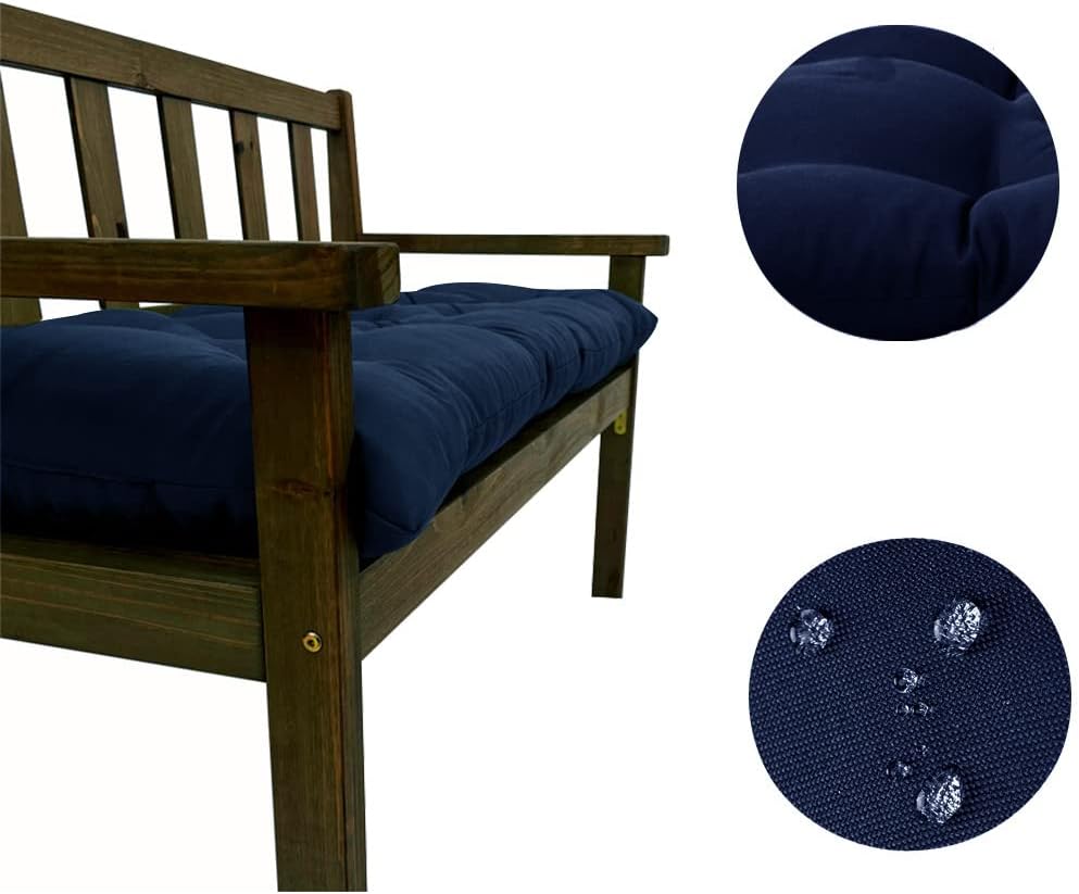 Shapeazy – Cojín de banco impermeable para exteriores e interiores, almohadillas antideslizantes con lazos, cojín de tatami, cojines de banco para