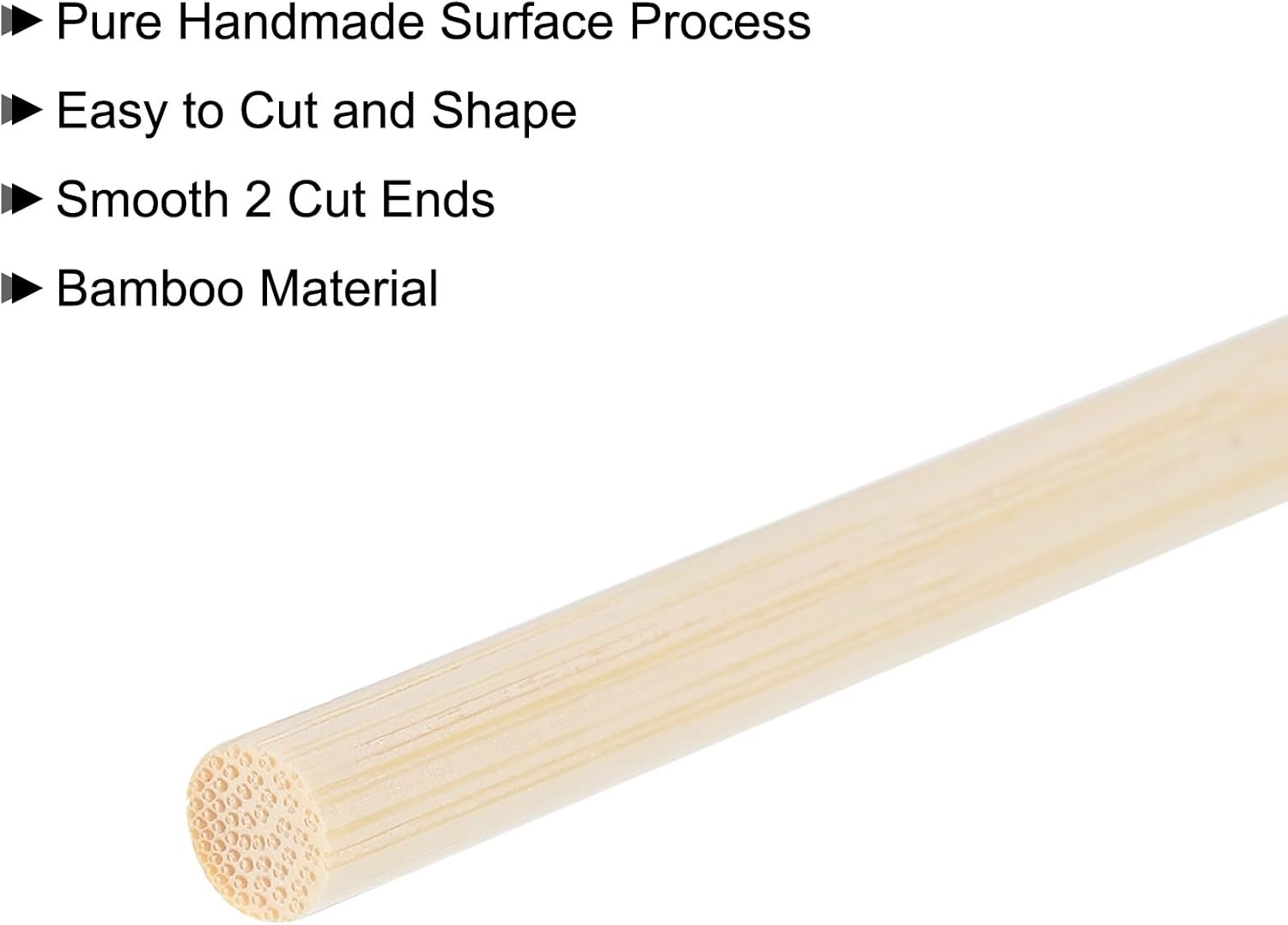 MECCANIXITY Varillas de madera de 11.8 in, 12 varillas redondas de madera, palo de bambú de 0.23 pulgadas para manualidades, accesorios de cabina de