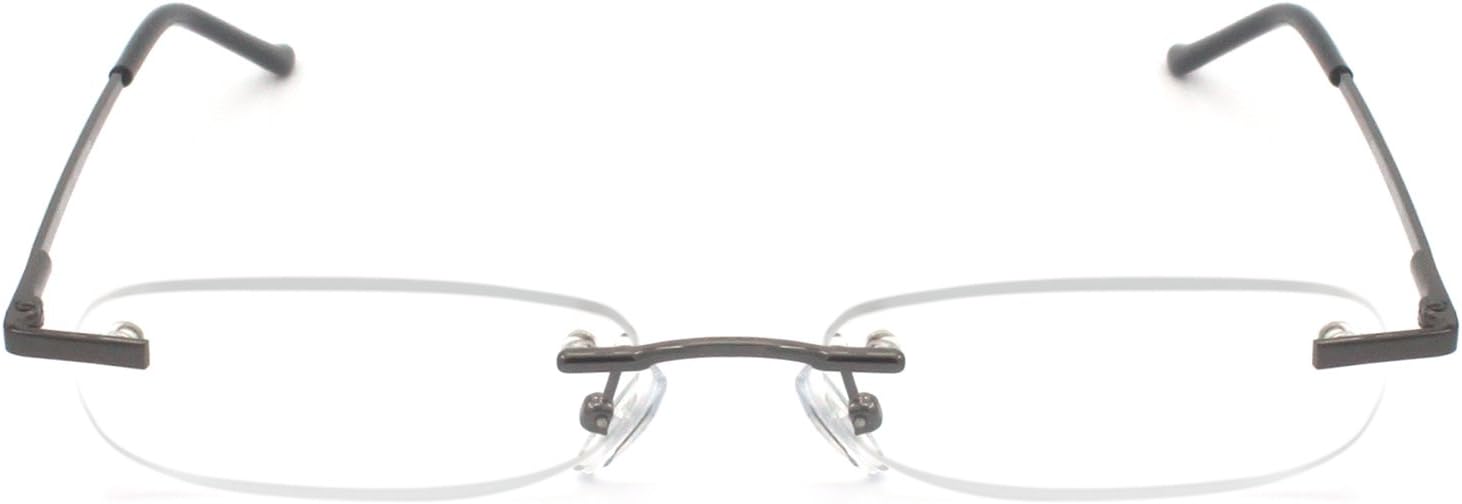 5 pares de lentes de lectura de metal sin montura con bisagra de resorte para hombres y mujeres