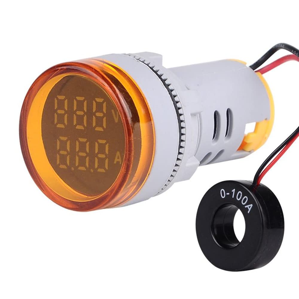 Indicador de corriente y voltaje de CA de 3 piezas con pantalla de dos dígitos, monitor de instrumentos de medición multifunción LED de cabeza