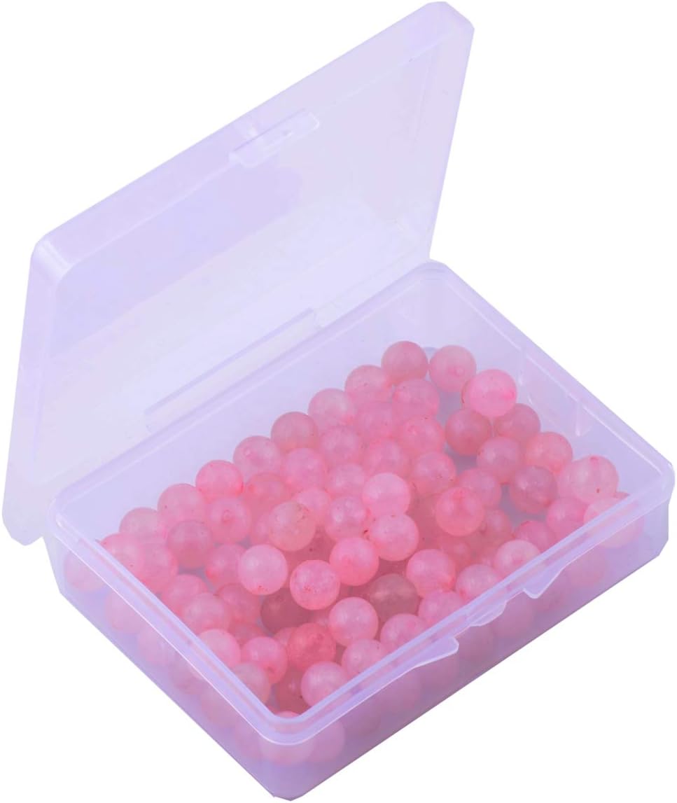 Cuentas de piedra natural, 100 cuentas redondas de cuarzo rosa de 0.315 pulgadas (0.315 in), cuentas sueltas de piedra auténtica, tamaño de agujero