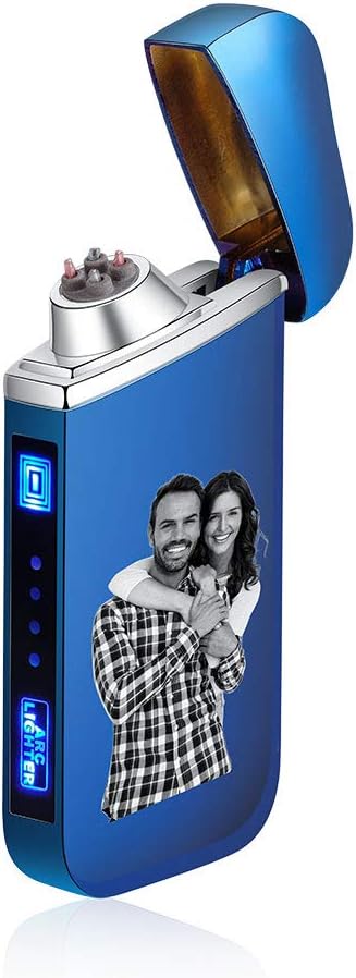 kaululu Encendedor de fotos personalizado, encendedor USB personalizado para hombres, encendedor grabado por USB, recargable por USB, para camping,