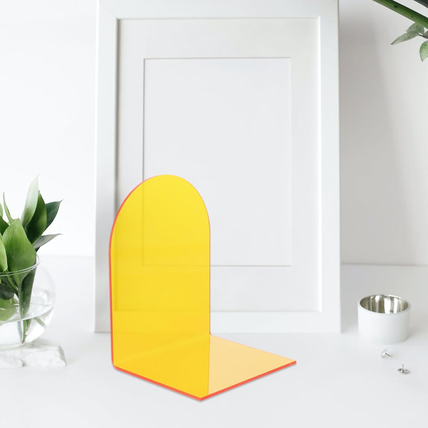 Estantería de acrílico de colores, 2 unidades, sujetalibros antideslizantes, tapones decorativos para libros, estante para libros para el hogar,