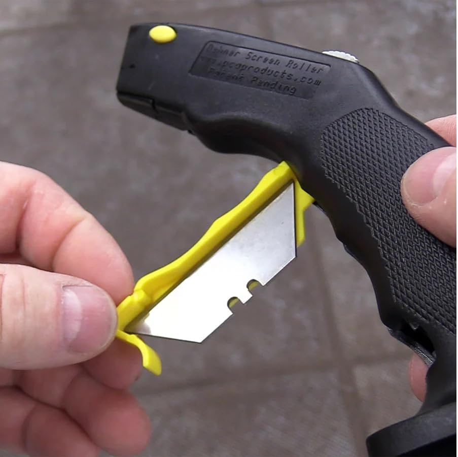 Herramienta de rodillo de pantalla profesional EZ Screen Spline Roller Tool con herramienta de cuchillo para instalar pantalla, ventanas, puerta,