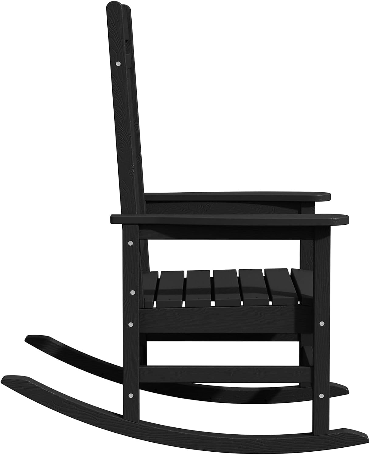 KINGYES Mecedoras para exteriores, resistentes a la intemperie, mecedoras de patio con respaldo alto para adultos, color negro