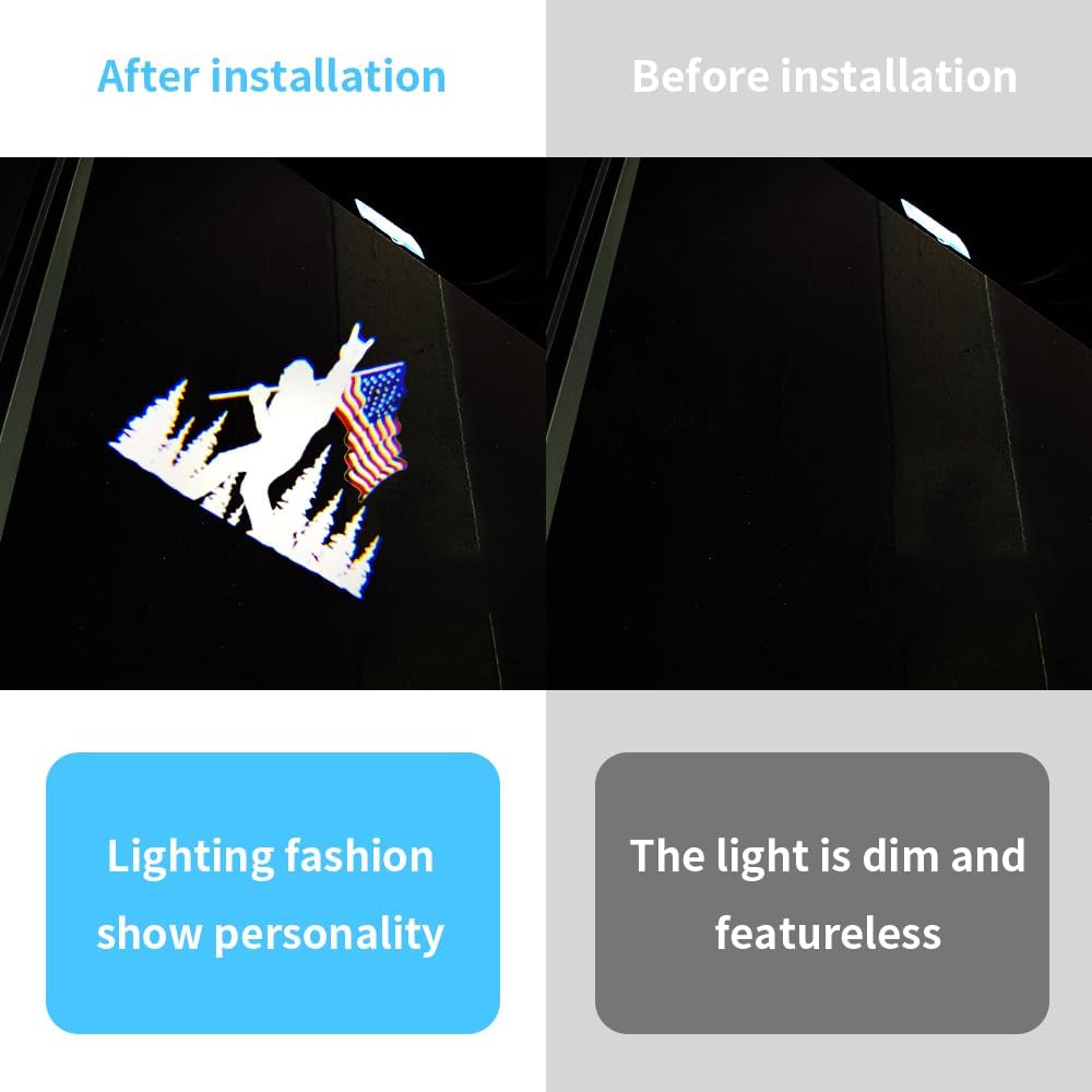 2 luces LED con logotipo para puerta de automóvil compatibles con 4Runner Tundra Highlander Sequoia Venza Land Cruiser proyector de cortesía luz de