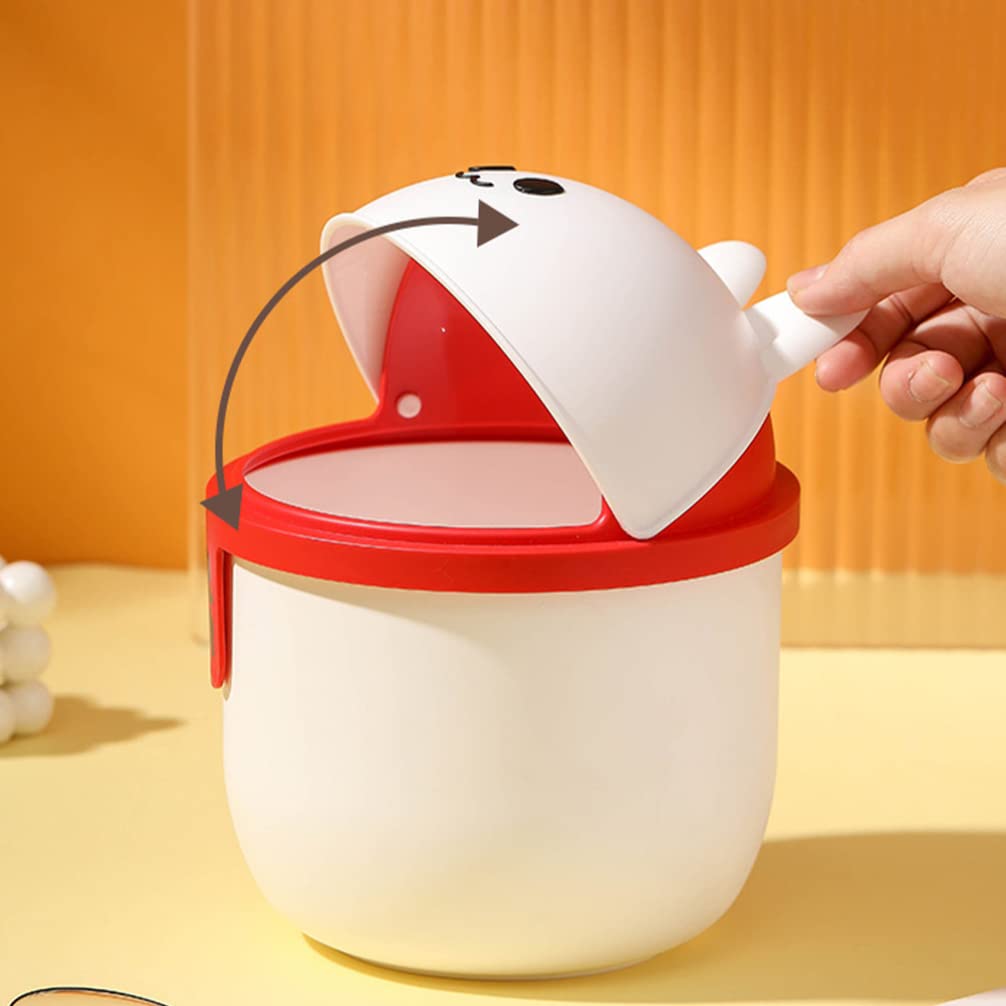 Zerodeko Mini cesta de basura con forma de conejo con forma de animal, cubo de almacenamiento de basura de escritorio, cubo de basura para coche,