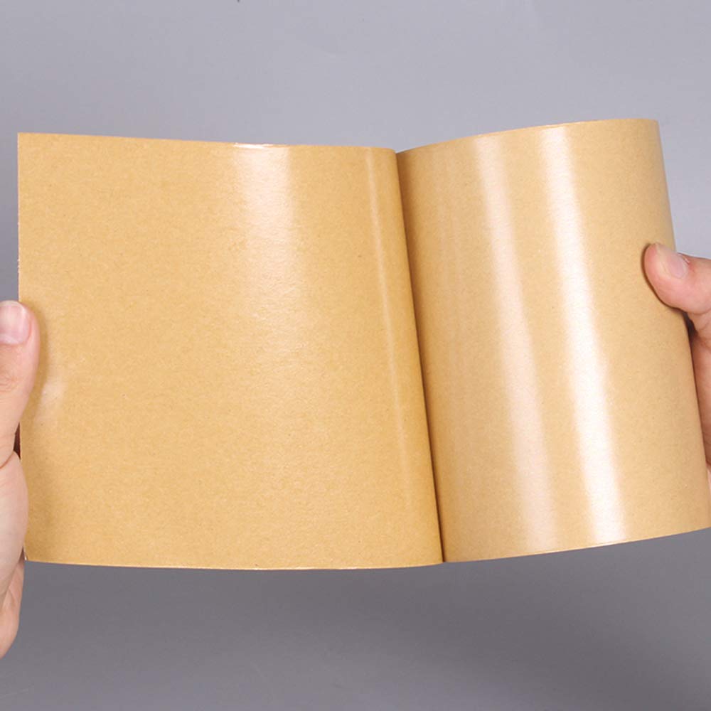 LLPT Cinta engomada de papel Kraft, 6 paquetes de cinta reciclable, grabable, desgarrable, alta resistencia a la tracción para sellado de cartón,
