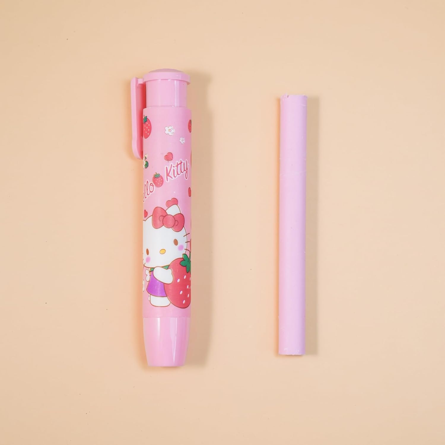 5 + 1 borradores Kawaii para niños y gatitos retráctiles, lindos borradores para niñas, melodía de anime, divertida, caricatura, novedad, borrador