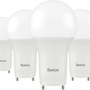 Sunco – Paquete de 6 bombillas LED GU24 de 2 clavijas A19, luz diurna de 5000 K, equivalente a 9 W 60 W, CFL de repuesto 800 LM, súper brillante Sunco – Paquete de 6 bombillas LED GU24 de 2 clavijas A19, luz diurna de 5000 K, equivalente a 9 W 60 W, CFL de repuesto 800 LM, súper brillante