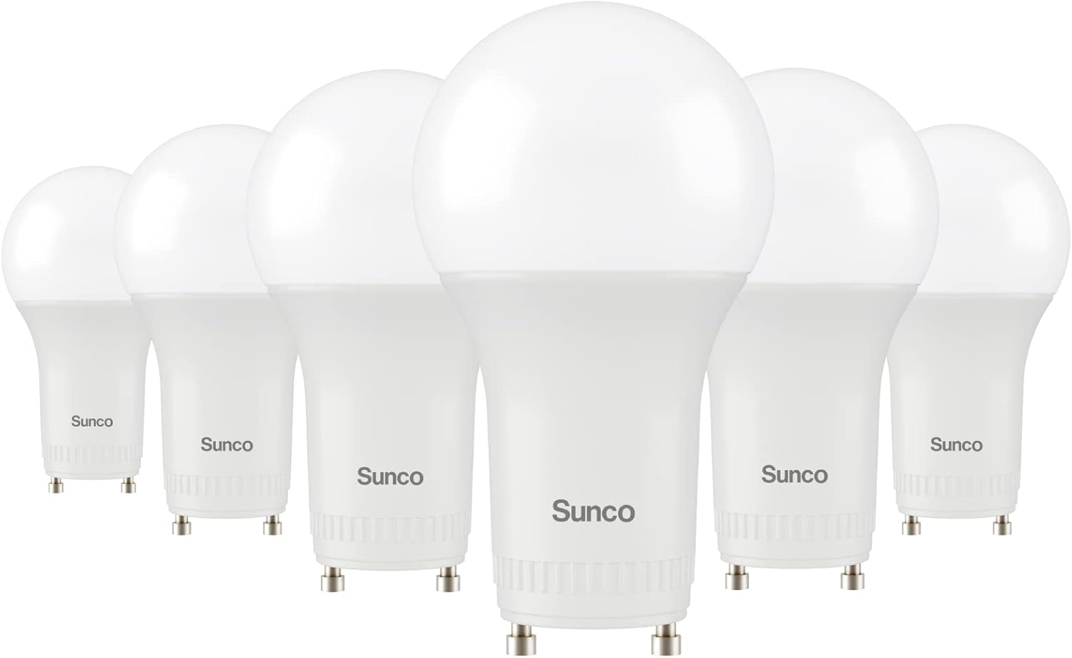 Sunco – Paquete de 6 bombillas LED GU24 de 2 clavijas A19, luz diurna de 5000 K, equivalente a 9 W 60 W, CFL de repuesto 800 LM, súper brillante