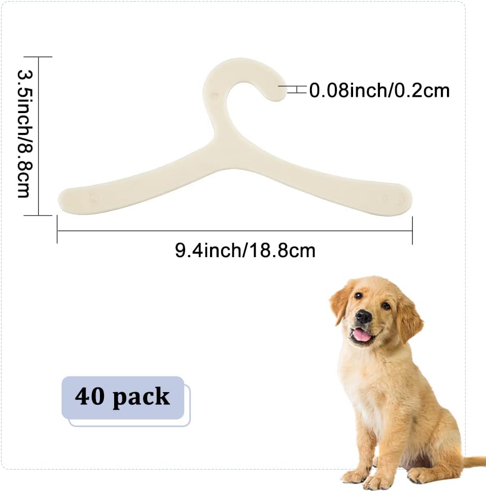 40 perchas de plástico para ropa para mascotas, perchas de gasa de limón para animales pequeños, perchas de ropa con estampado de patas de mascotas,