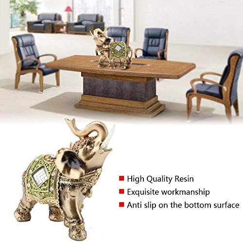 TOPINCN Estatua de elefante de la suerte, Feng Shui, adorno de elefante verde, figura de elefante de la suerte, figura de riqueza, regalo para