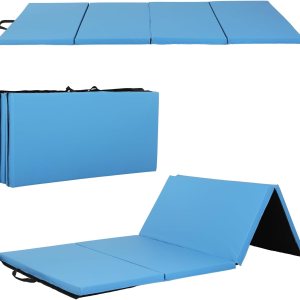 Colchoneta de gimnasia con 4 pliegues, para interiores y exteriores, extra gruesa, de alta densidad, para gimnasia, gimnasio, plegable, esterilla de Colchoneta de gimnasia con 4 pliegues, para interiores y exteriores, extra gruesa, de alta densidad, para gimnasia, gimnasio, plegable, esterilla de