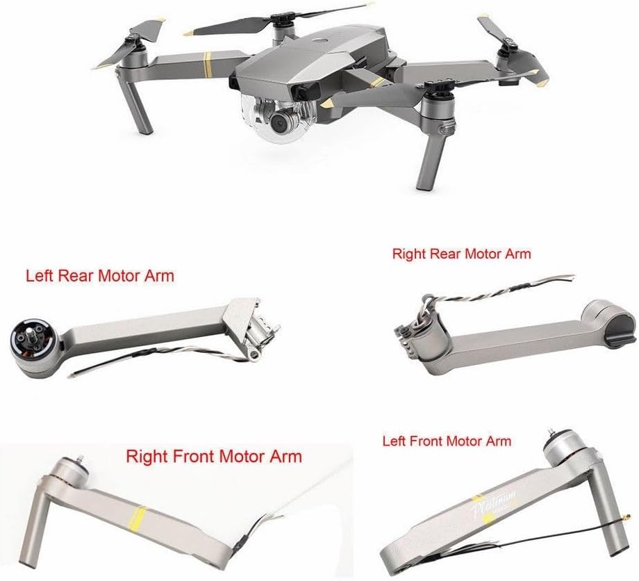 Brazo de motor para D-JI Mavic Pro Platinum Delantero IzquierdoDerecho, Trasero IzquierdoDerecho, Brazo de Pierna Trasera para Reemplazo de Piezas