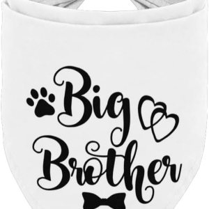 Bandana para perro, pañuelo para perro de hermano mayor, bufanda para perro, impresión blanca, accesorios para bufanda para perro, bufanda para Bandana para perro, pañuelo para perro de hermano mayor, bufanda para perro, impresión blanca, accesorios para bufanda para perro, bufanda para