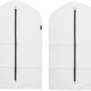 Brabantia Paquete de 2 bolsas protectoras de ropa medianas transparentes para colgar ropa (blanco) para almacenamiento de armario, se adapta a Brabantia Paquete de 2 bolsas protectoras de ropa medianas transparentes para colgar ropa (blanco) para almacenamiento de armario, se adapta a
