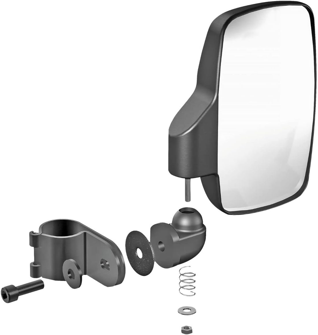 Seizmik Espejos laterales plegables UTV para modelos UTV de tubo redondo de 2 pulgadas  Juego de 2  Compatible con modelos seleccionados Yamaha, Can