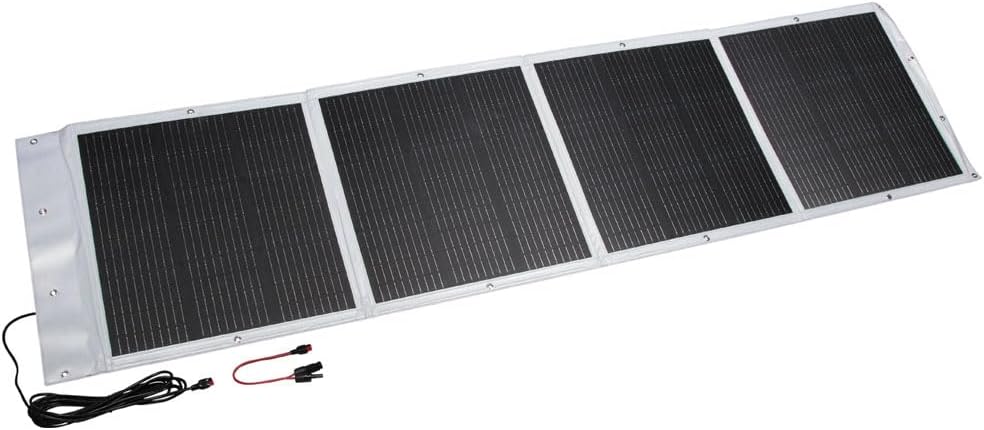 Klein Tools 29251 Panel solar portátil de 200 W, cargador solar plegable al aire libre con puerto USB-A para centrales eléctricas, baterías y