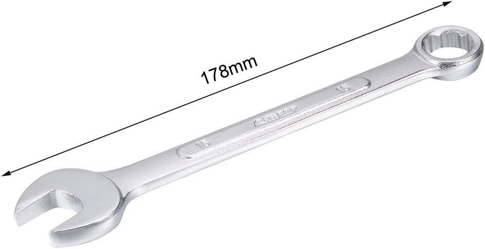 uxcell Llave combinada métrica de 12 puntos de 0.591 in