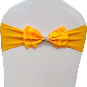 AatT.EASE Bandas de elastano para sillas de boda con lazo para decoración de sillas de boda, bandas de cubierta con lazo para decoración de fiestas AatT.EASE Bandas de elastano para sillas de boda con lazo para decoración de sillas de boda, bandas de cubierta con lazo para decoración de fiestas