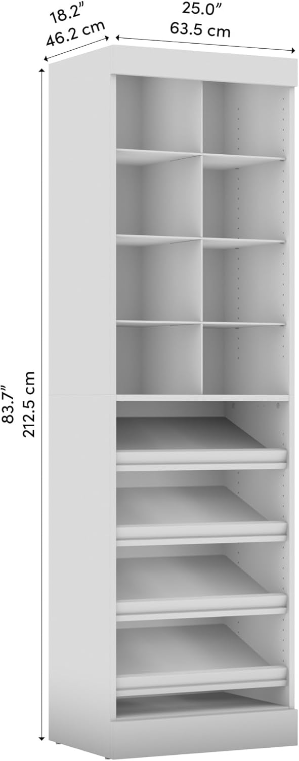 Bestar Pur Closet Organizador de zapatos, 25 W, color gris ladrido