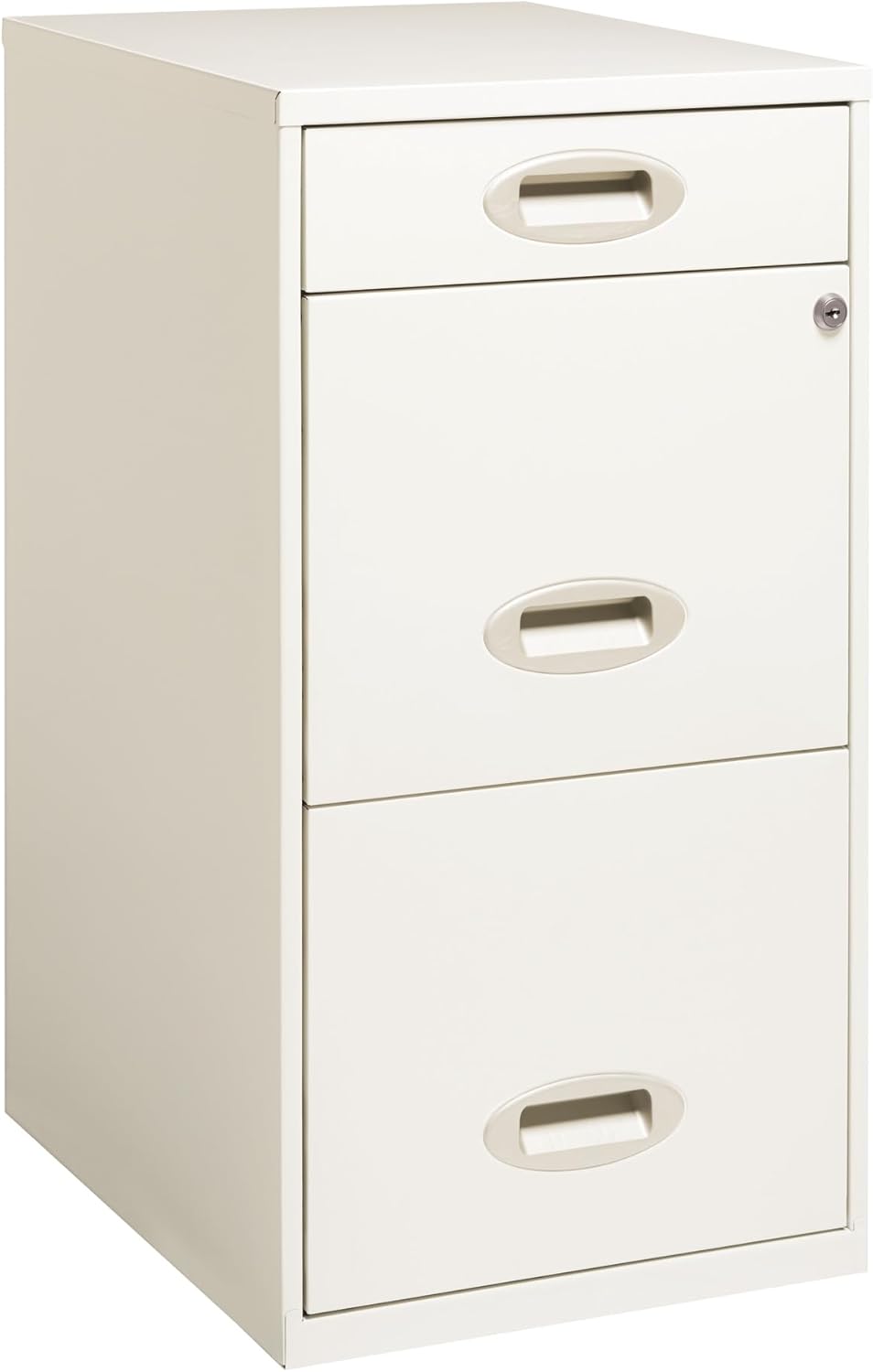 Realspace Archivador vertical de 3 cajones de 18″ D, blanco perla