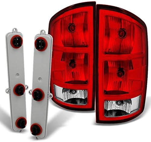 AKKON – Para Dodge Ram 1500  2500  3500 Pickup Truck Red Clear Rear Lights Reemplazo con par de placa de circuito