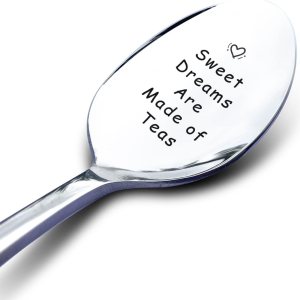 Sweet Dreams están hechos de cuchara de té con caja de regalo, regalos divertidos para amantes del té, la mejor cuchara de té de acero inoxidable Sweet Dreams están hechos de cuchara de té con caja de regalo, regalos divertidos para amantes del té, la mejor cuchara de té de acero inoxidable