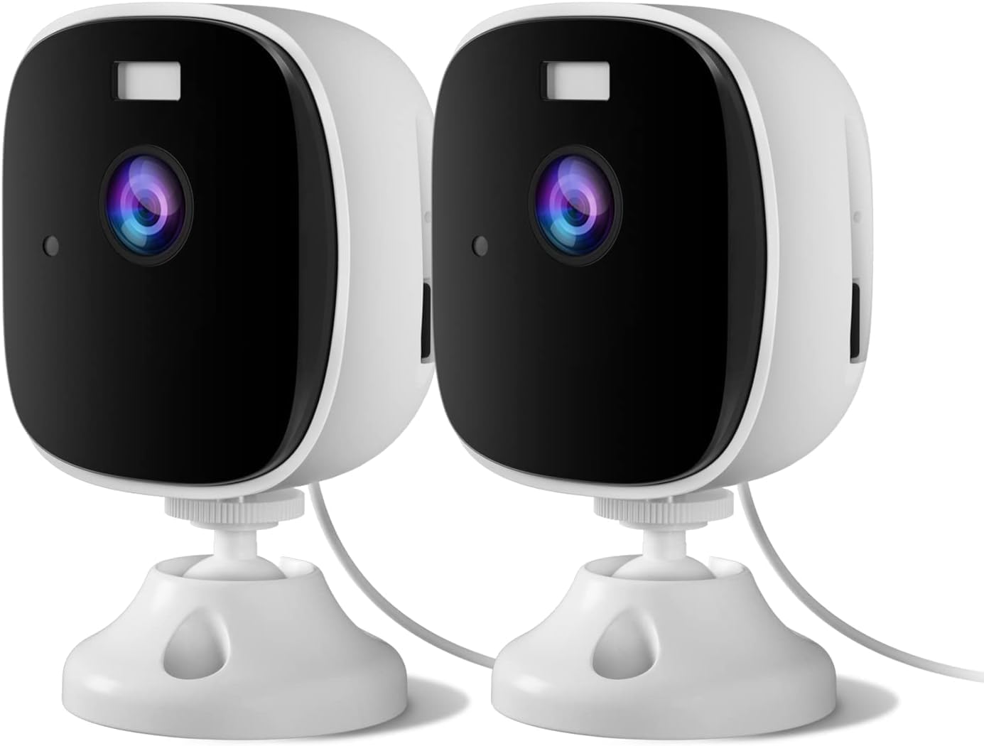 Paquete de 2 cámaras de seguridad 2K para seguridad del hogar, cámara interior WiFi de 4 MP con visión nocturna a color, detección de movimiento AI,