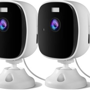 Paquete de 2 cámaras de seguridad 2K para seguridad del hogar, cámara interior WiFi de 4 MP con visión nocturna a color, detección de movimiento AI, Paquete de 2 cámaras de seguridad 2K para seguridad del hogar, cámara interior WiFi de 4 MP con visión nocturna a color, detección de movimiento AI,