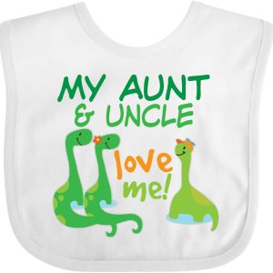 Inktastic My Aunt and Uncle Love Me – Babero de dinosaurio Inktastic My Aunt and Uncle Love Me – Babero de dinosaurio