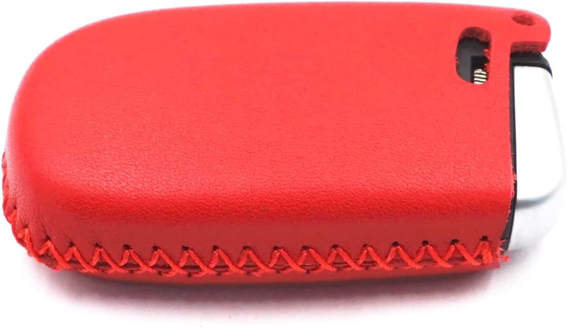Funda de cuero con 5 botones para Dodge Journey Durango Challenger Charger Jeep Grand Cherokee Chrysler 300 (rojo)