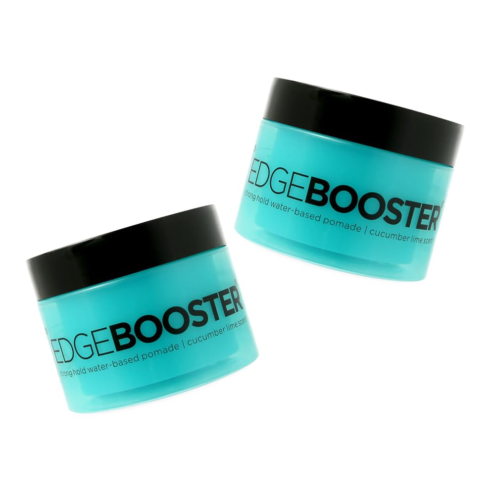Oferta de 2 frascos Style Factor Edge Boost Strong Hold High Shine con pomada natural a base de agua de aceite de argán 3.38 oz (lima de cupino)
