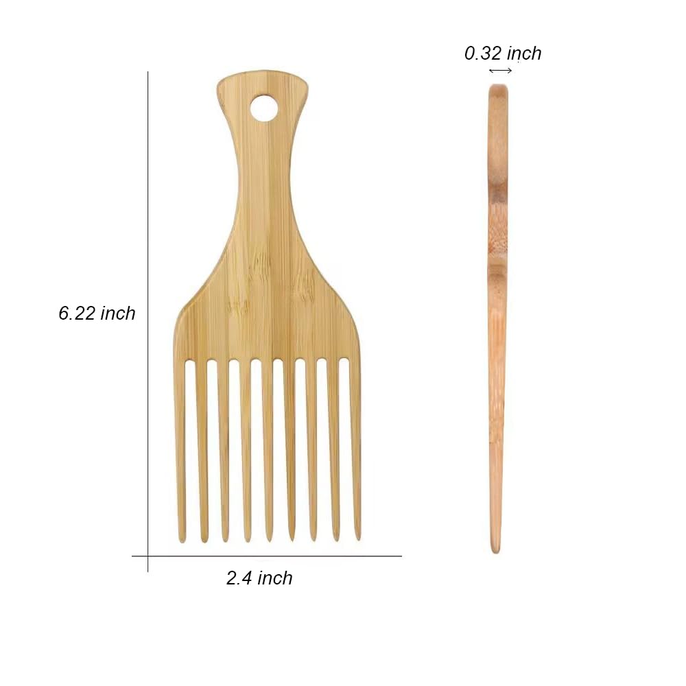 Paquete de 2 cepillos de pelo de madera desenredantes para cabello largo y grueso para cabello rizado