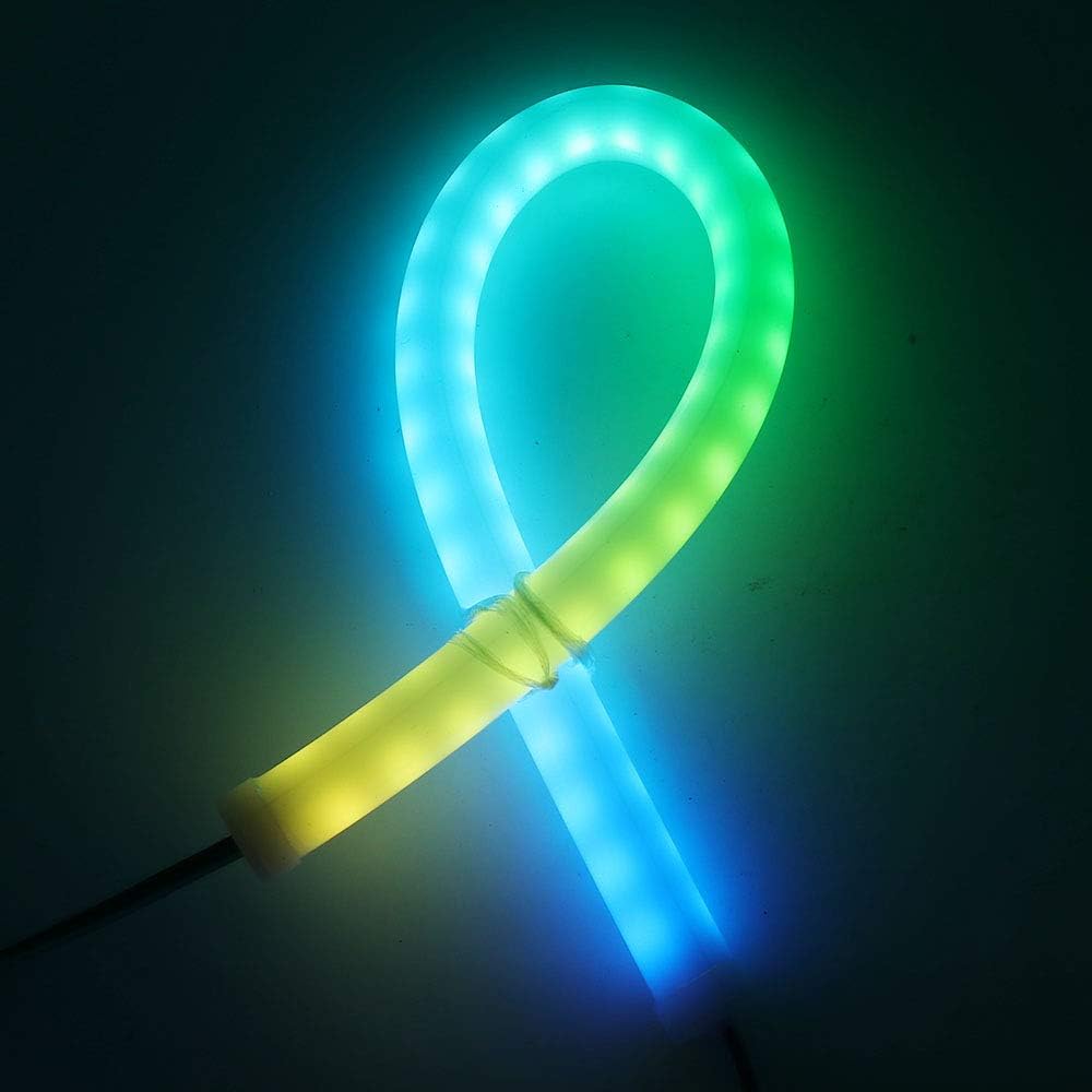 XUNATA Cuerda de luz LED RGB de neón, 6.6 pies de píxel inteligente direccionable individualmente SK6812 60 LEDsm, letrero de neón, DC 5V