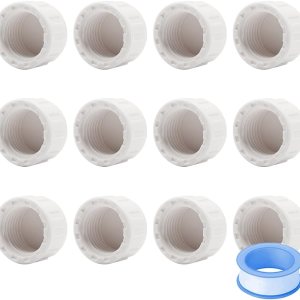 12PCS 34inch PVC Acoplamiento Cap Accesorios de tubería Blanco PVC Tapa de Extremo Adaptador SCH40 Ajuste para 0.75 pulgadas Hembra Rosca Tubos o 12PCS 34inch PVC Acoplamiento Cap Accesorios de tubería Blanco PVC Tapa de Extremo Adaptador SCH40 Ajuste para 0.75 pulgadas Hembra Rosca Tubos o