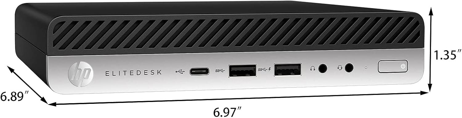 HP Nuevo EliteDesk 800 G4 1L Business Mini computadora de escritorio, Intel Hexa-Core i5-8500T, 32GB DDR4 RAM, 2TB PCIe SSD, adaptador WiFi,