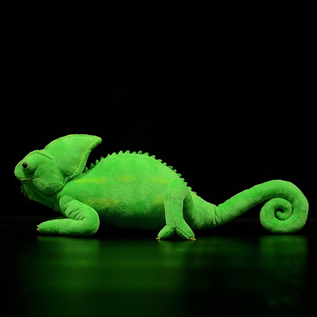 Juguete de peluche de camaleón verde de simulación de 15 pulgadas de largo, juguete de peluche suave realista para niños, regalo de festival,