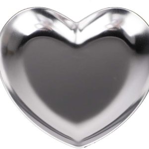 Bandeja decorativa pequeña de acero inoxidable, plato en forma de corazón de 3.5 pulgadas, bandeja de té, plato de joyería, organizador de Bandeja decorativa pequeña de acero inoxidable, plato en forma de corazón de 3.5 pulgadas, bandeja de té, plato de joyería, organizador de