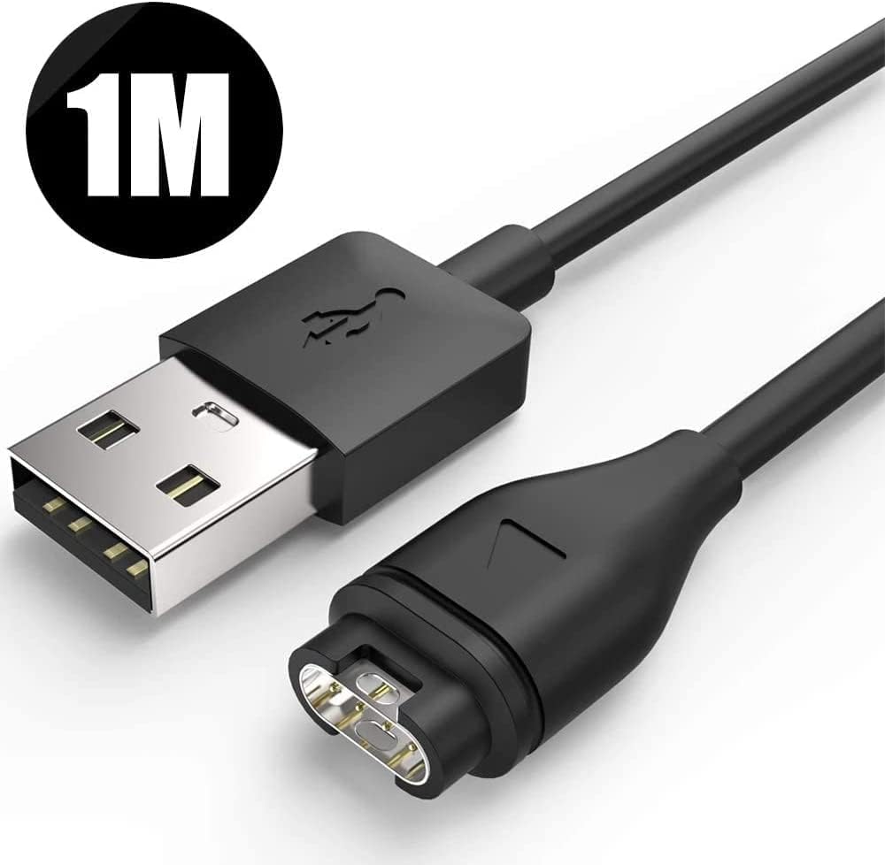 Cargador de repuesto compatible con Garmin Forerunner 965955945255S255255 Cable de carga de música, cargador de sincronización de datos USB de