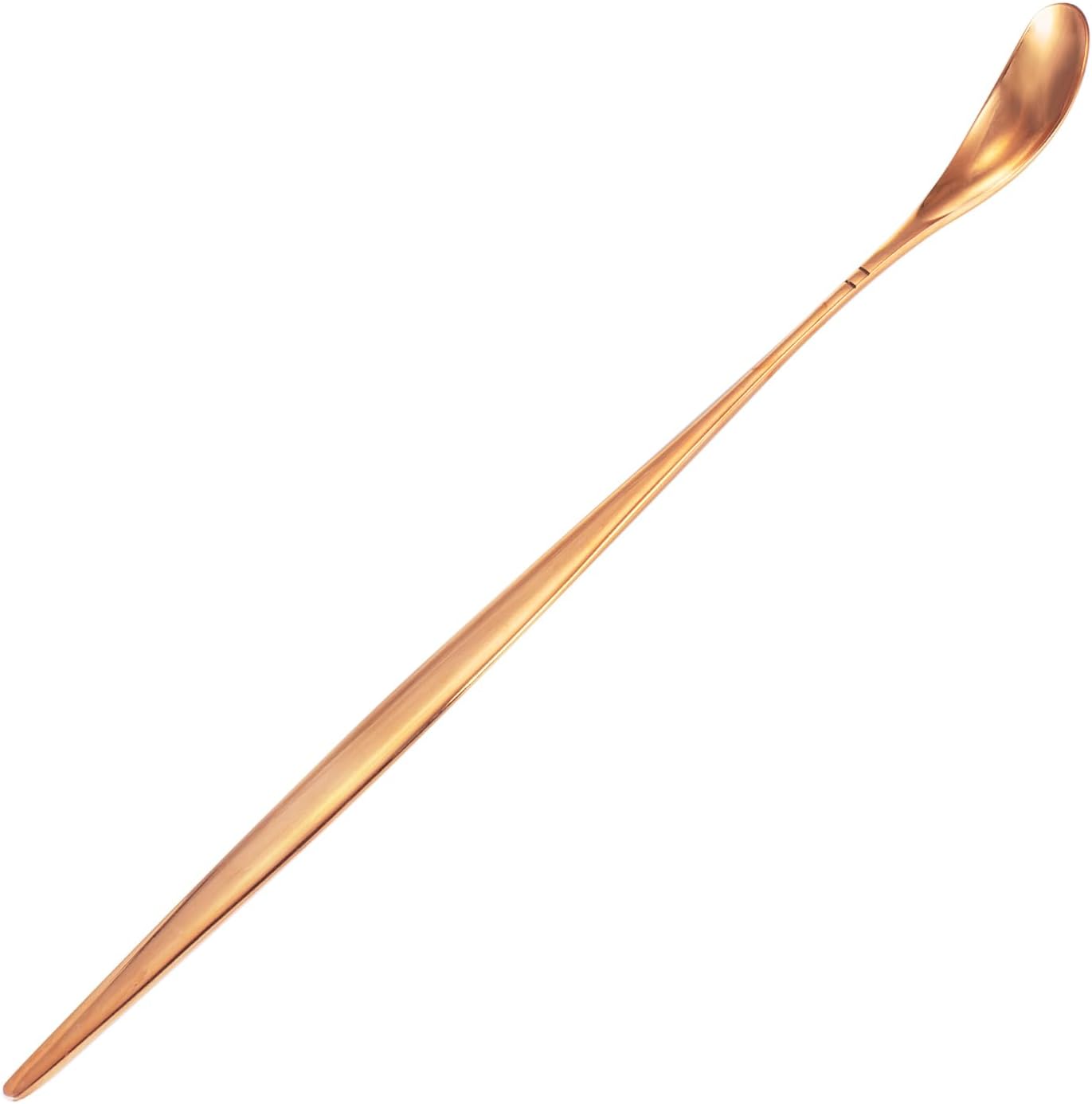 EnerMagiX Cuchara de cobre, cuchara agitadora de cobre, vajilla de cobre, cuchara de bar, cuchara coctelera de barra de 10 pulgadas, forjado a mano