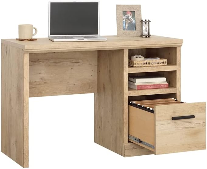 Sauder Aspen Post – Escritorio de madera con acabado de roble
