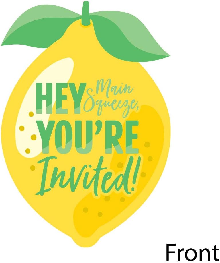 Big Dot of Happiness So Fresh – Tarjetas de invitación para fiesta de limonada cítrica con sobres – Juego de 12 unidades