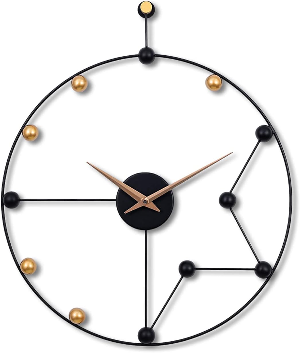 Reloj de pared – Reloj de pared creativo de constelación de 20 pulgadas, moderno, decorativo, redondo, reloj de pared, negro, minimalista,