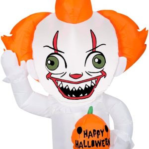 Gemmy Car Buddy Airblown – Inflable estilizado Pennywise con calabaza WB, 3 pies de alto, multicolor Gemmy Car Buddy Airblown – Inflable estilizado Pennywise con calabaza WB, 3 pies de alto, multicolor