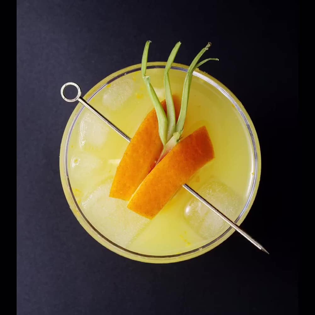 10 púas de cóctel de acero inoxidable, palillos de martini de metal, palillos de frutas, palillos de dientes de oliva, brochetas para fiestas,