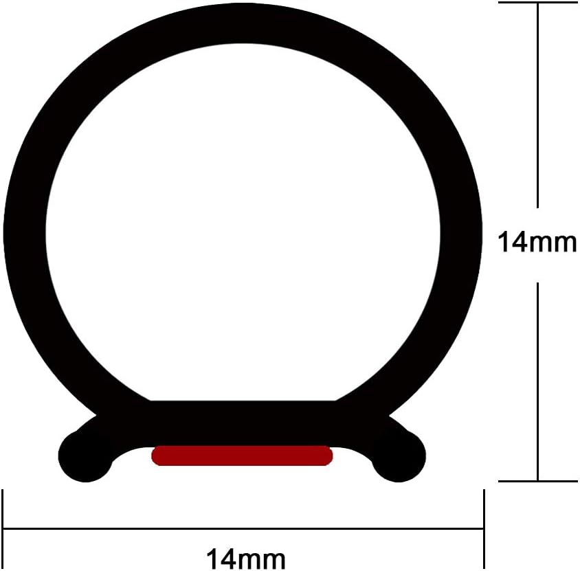 Tira de sello de puerta universal automotriz en forma de D, autoadhesiva, para automóvil, camión, puerta, ventana, aislamiento de ruido, sellado