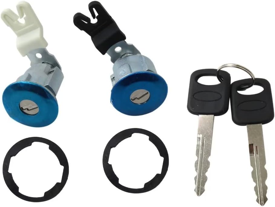Juego de 2 cilindros de bloqueo de puerta 13268592, DL143B delanteros con 2 llaves de repuesto para Ford 2001-2003 Ranger Edge