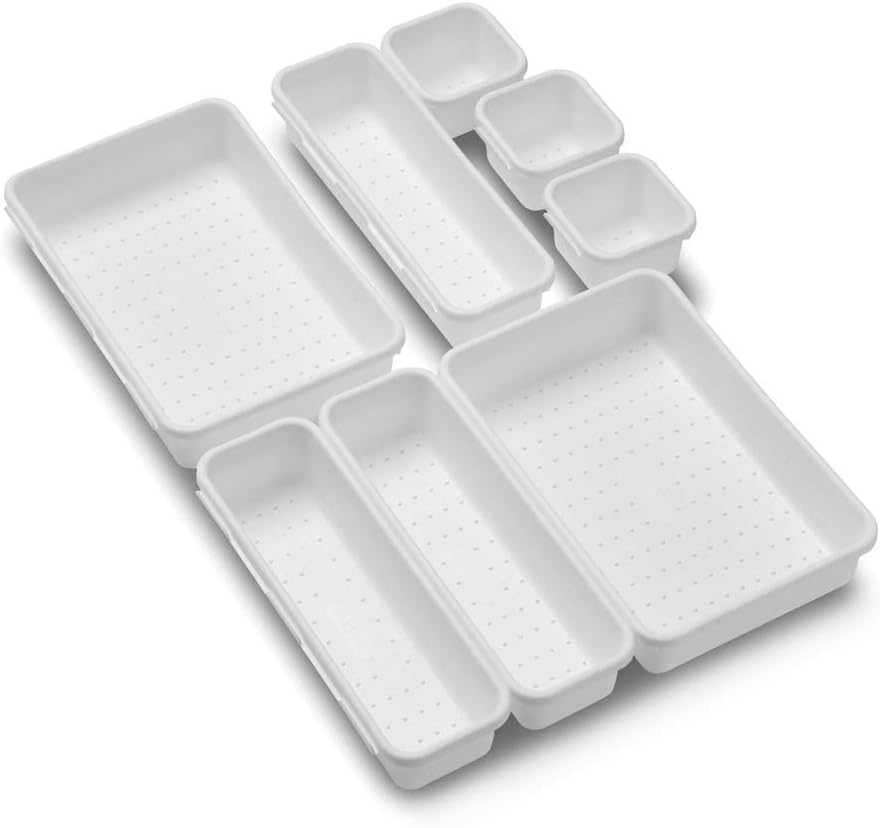Madesmart Paquete de compartimentos con enclavamiento, blanco, 8 piezas